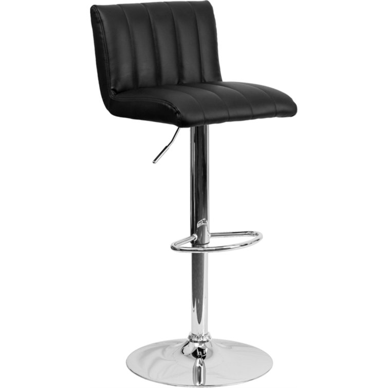 Winnols Contemporary Adjustable Height Barstool with Vertical Stitch Back Seat